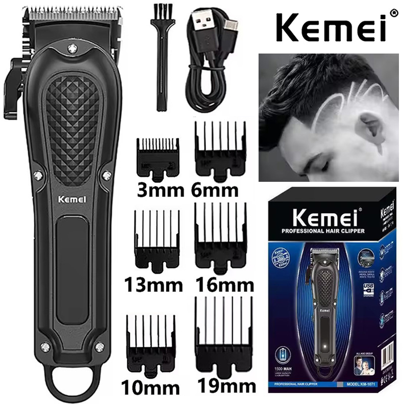 Power Xchange Tools - Kemei KM-1071 Elektrische Tondeuse UBS Oplaadbare