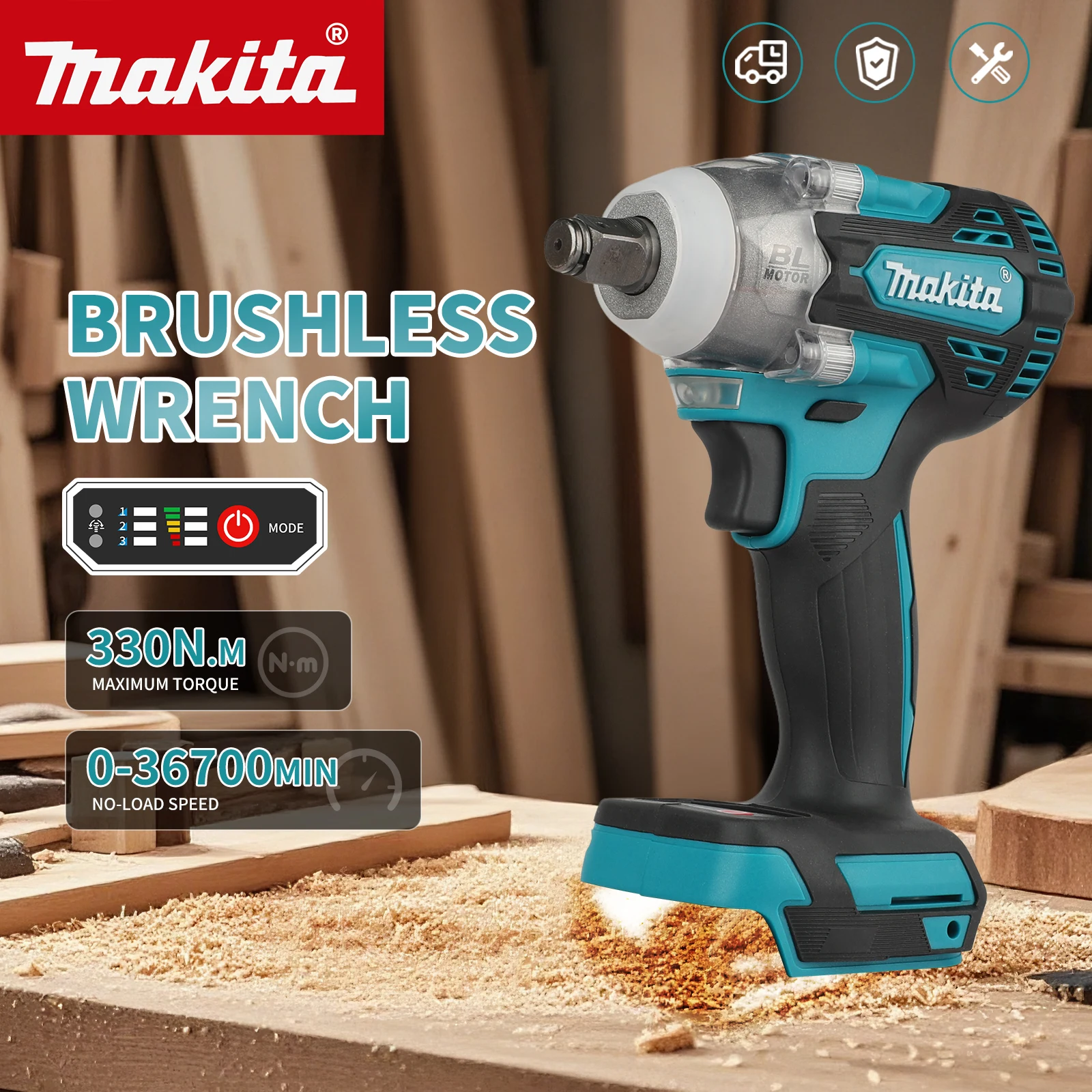 Makita Drill Dtw300 - Makita DTW300 draadloze elektrische slagschroevendraaier, 0-36700