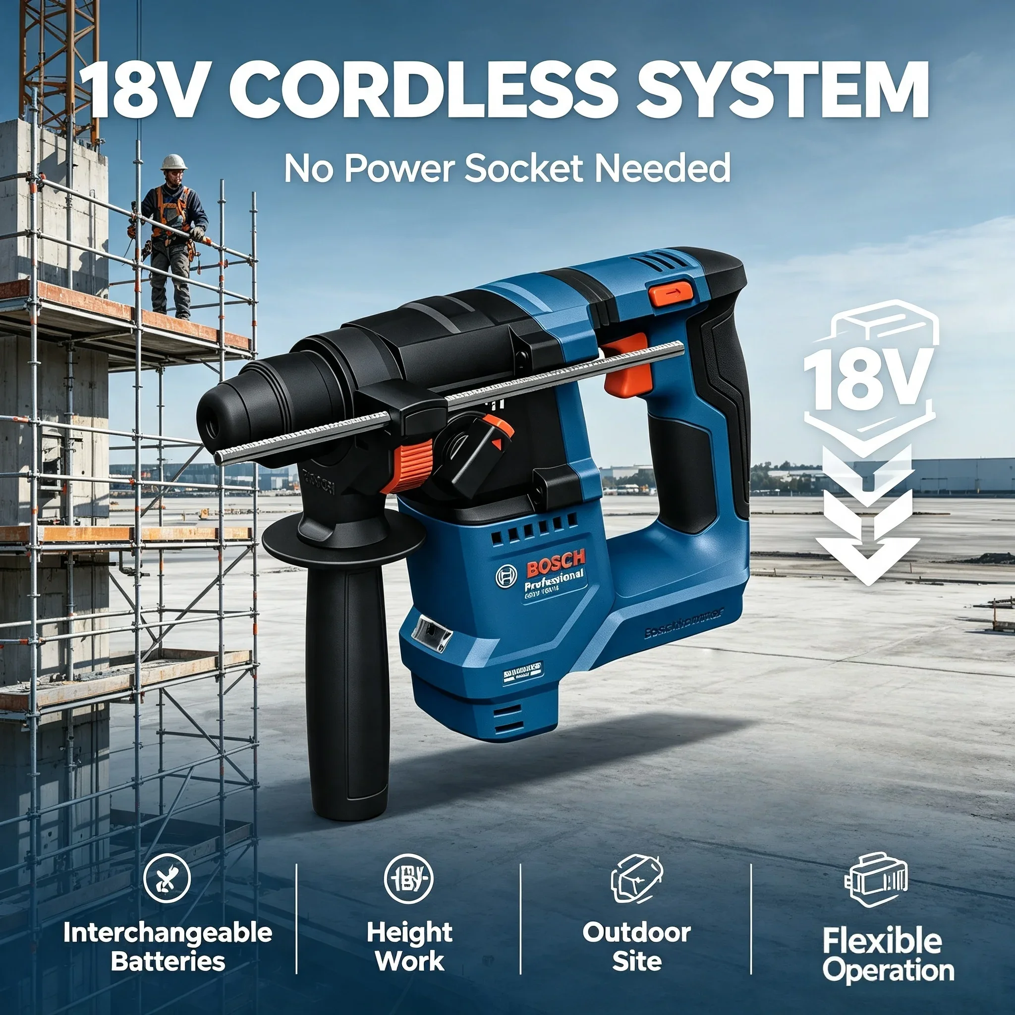 Bosch GBH 18V-18 draadloze boo - Power Tools Professional recensie en prijs